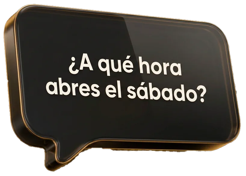 Mensaje de un cliente: «¿A qué hora abres el sábado?»