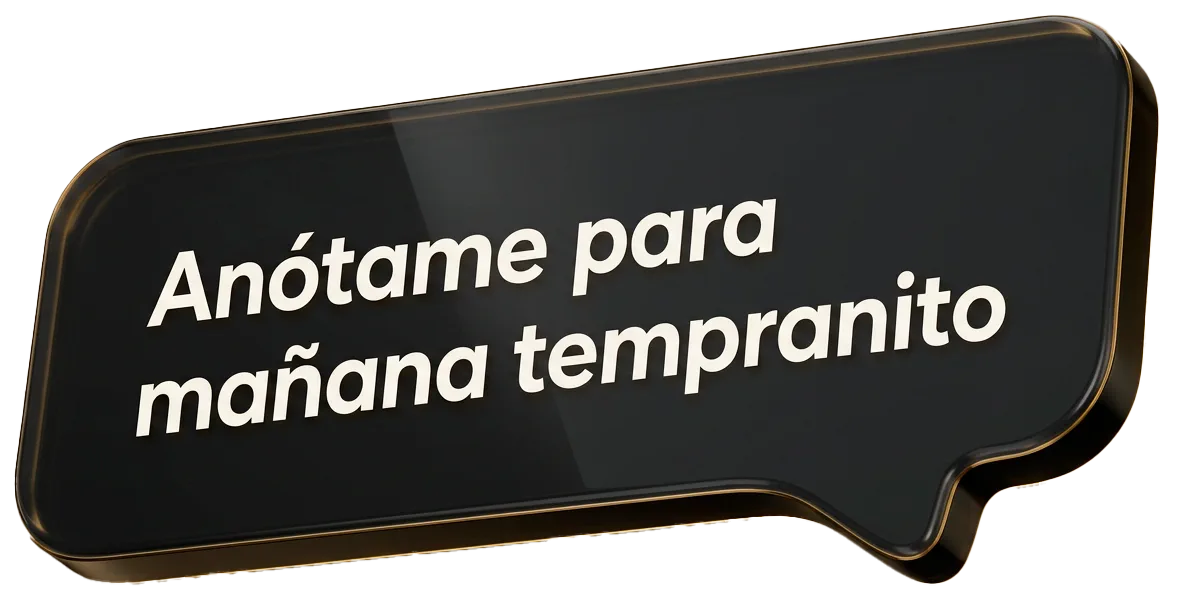 Mensaje de un cliente: «Anótame para mañana tempranito»